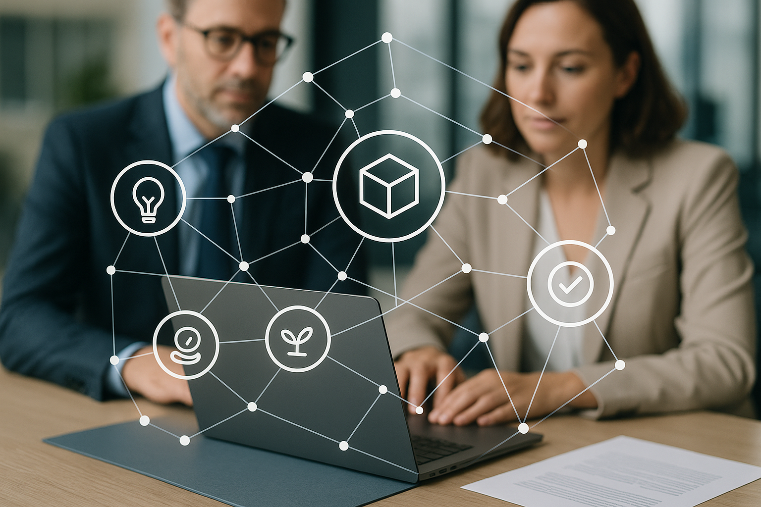 Schema concettuale di token digitali in un ecosistema blockchain con categorie utility, governance e asset tokenizzati