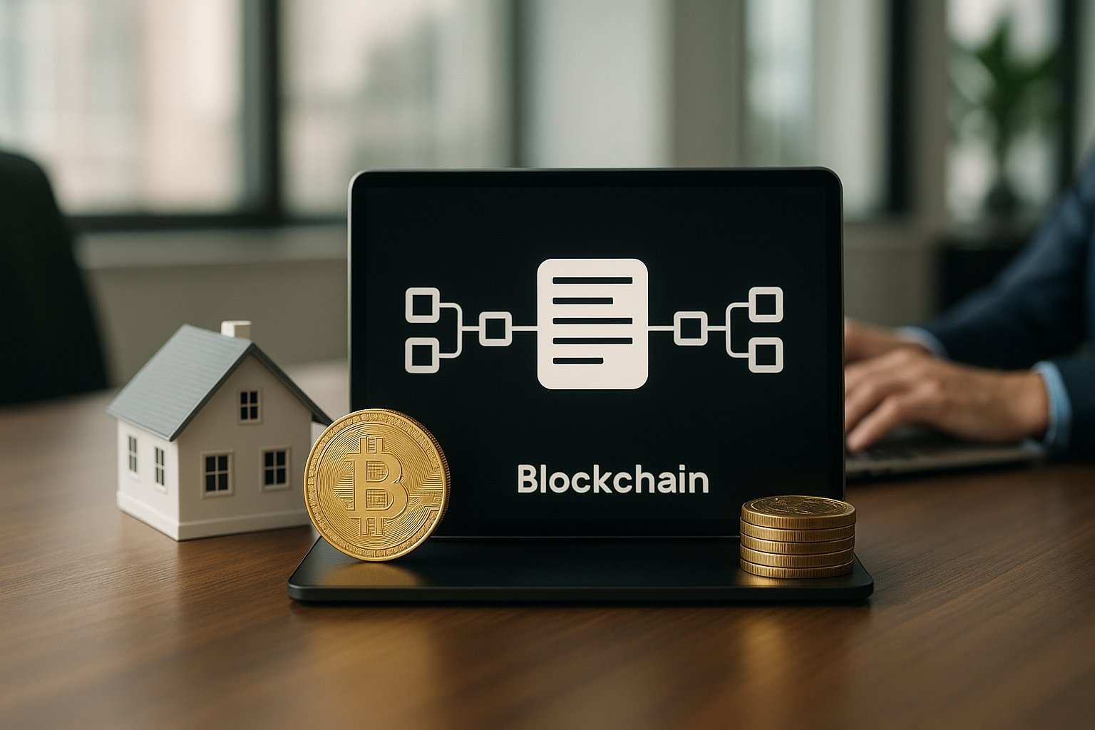 Schema concettuale della tokenizzazione degli asset su blockchain con token che rappresentano diritti di proprietà