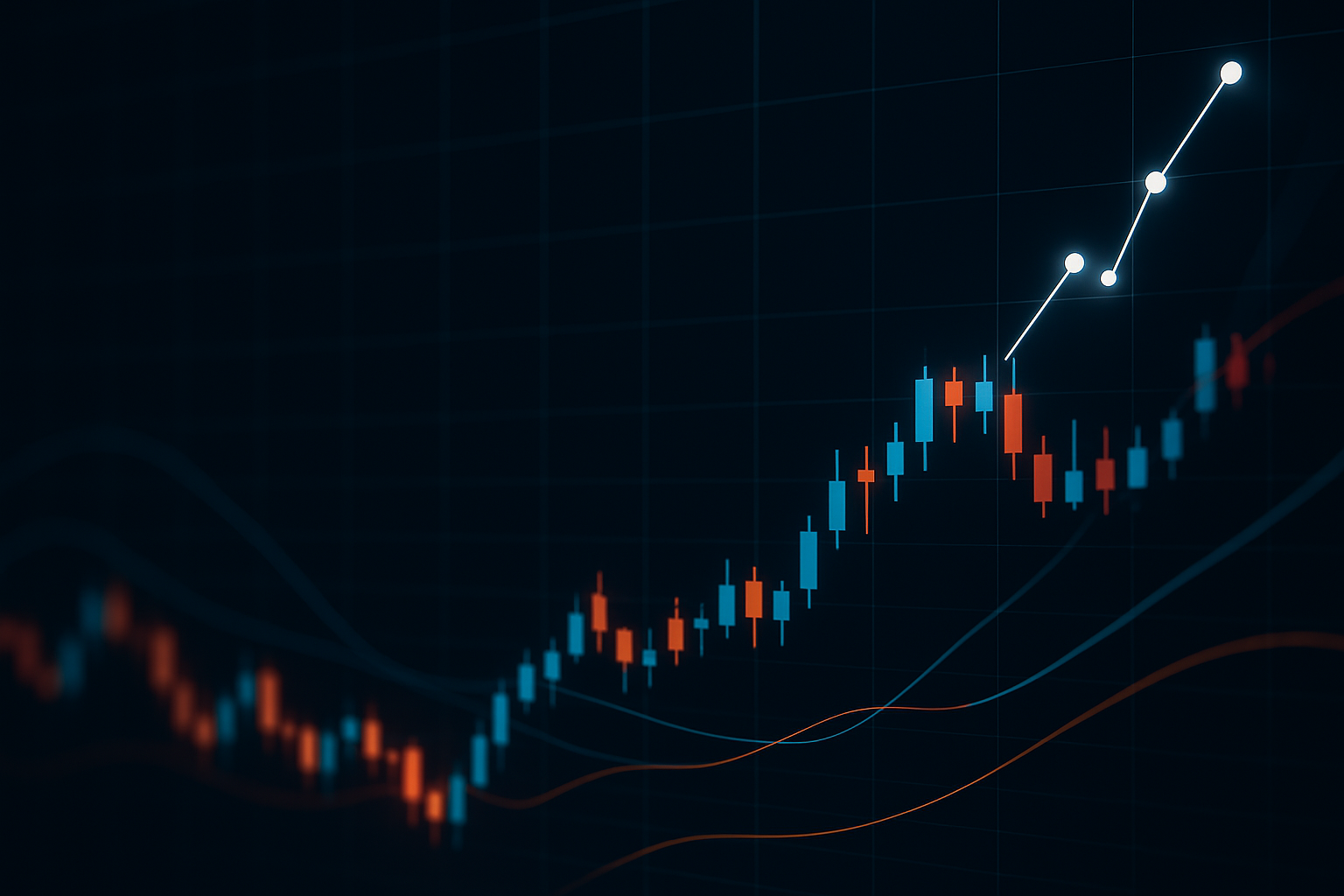 Grafico astratto che rappresenta rialzi selettivi nel mercato delle altcoin emergenti