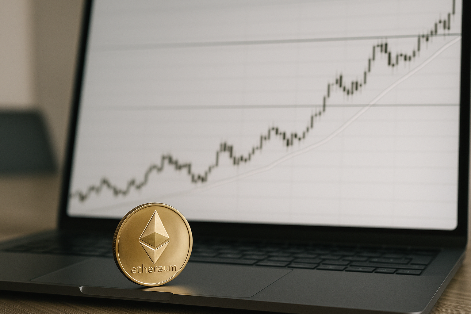 Grafico astratto con livelli di supporto e resistenza legati al prezzo di Ethereum