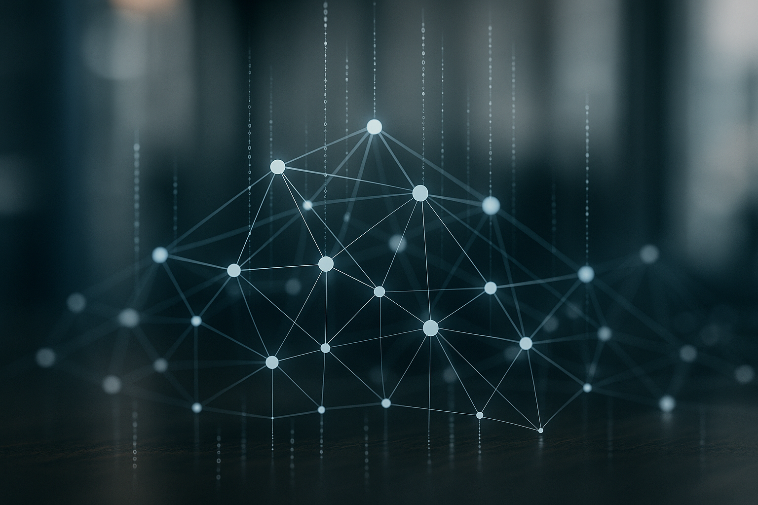 Rete blockchain astratta che rappresenta altcoin innovative e flussi di investimento
