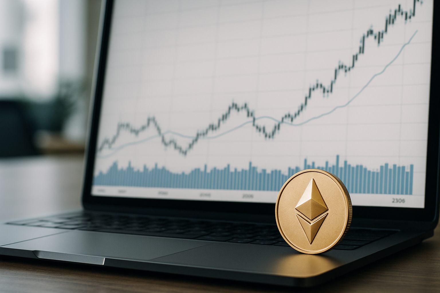 Grafico astratto che rappresenta un recupero tecnico selettivo nei mercati crypto