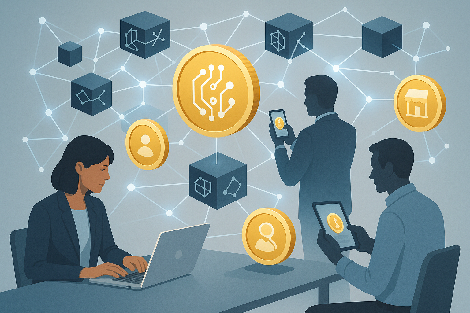 Schema concettuale di modelli di business digitali basati su blockchain e token