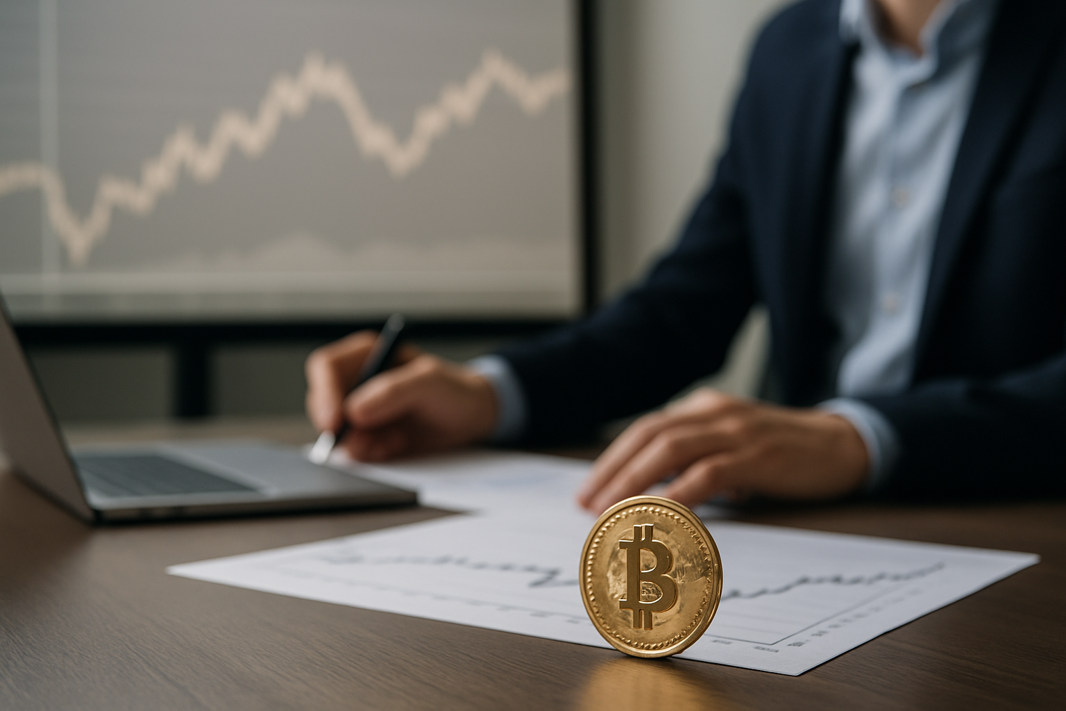 Rappresentazione astratta di un mercato in stabilizzazione con livelli tecnici e trend moderato