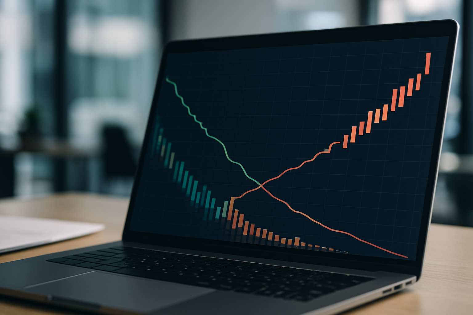 Rappresentazione astratta della profondità del book ordini e della liquidità nei mercati crypto