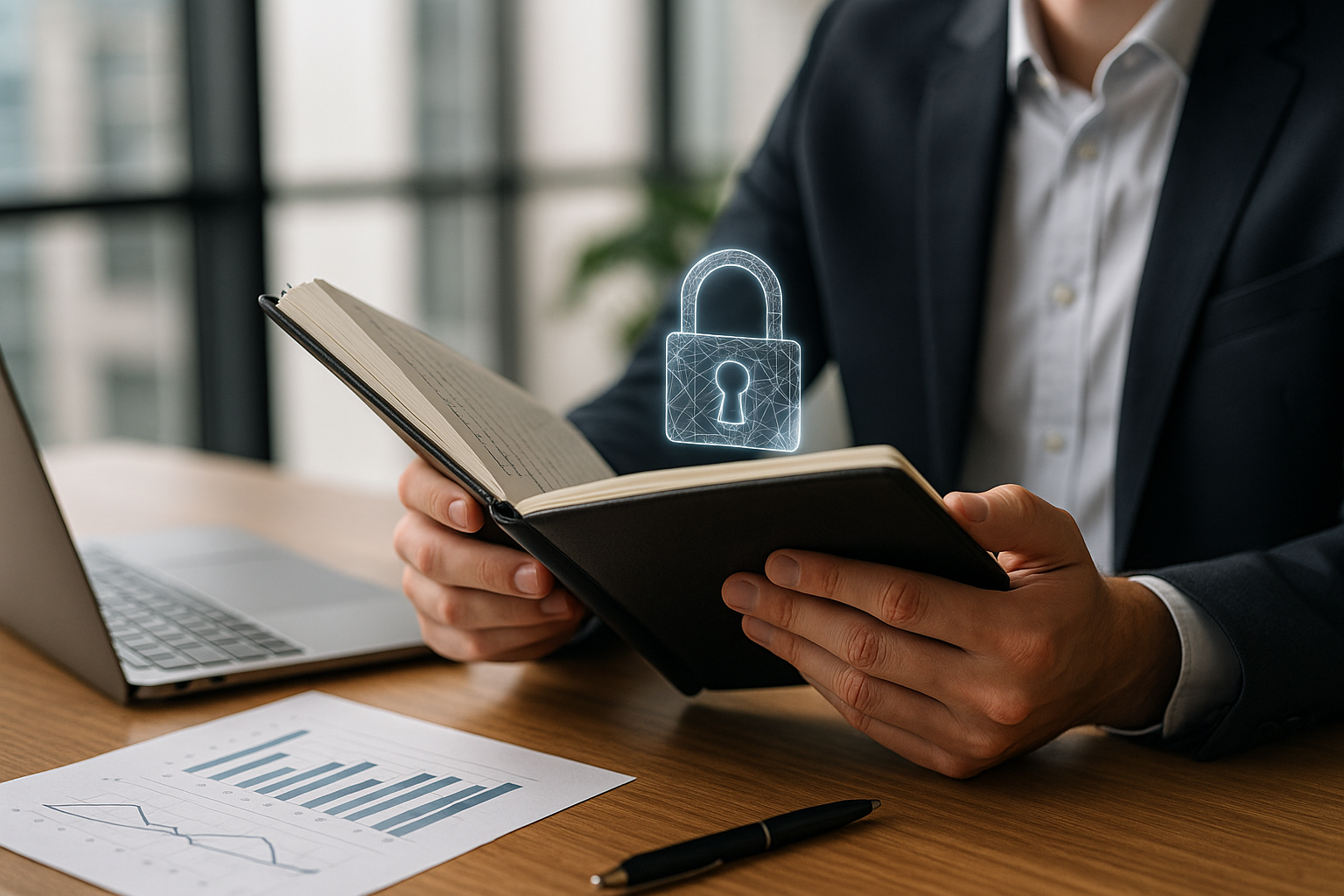 Concetto di autocustodia crypto con seed phrase protetta e lucchetto digitale