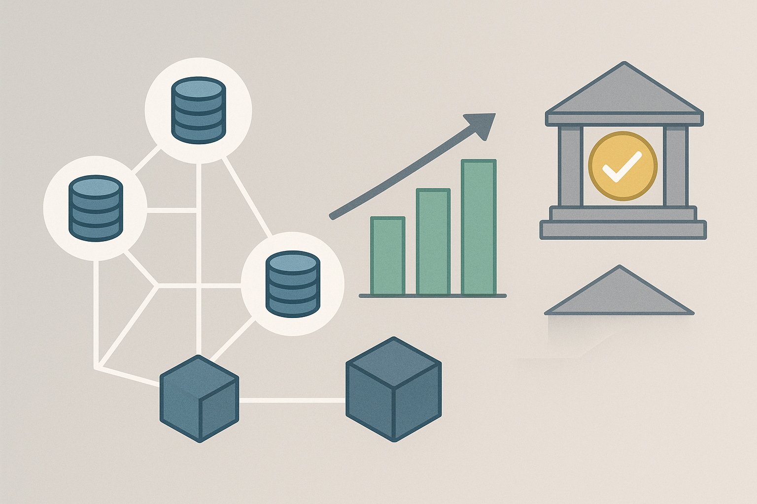 Schema concettuale di proof of stake con validatori, efficienza energetica e governance